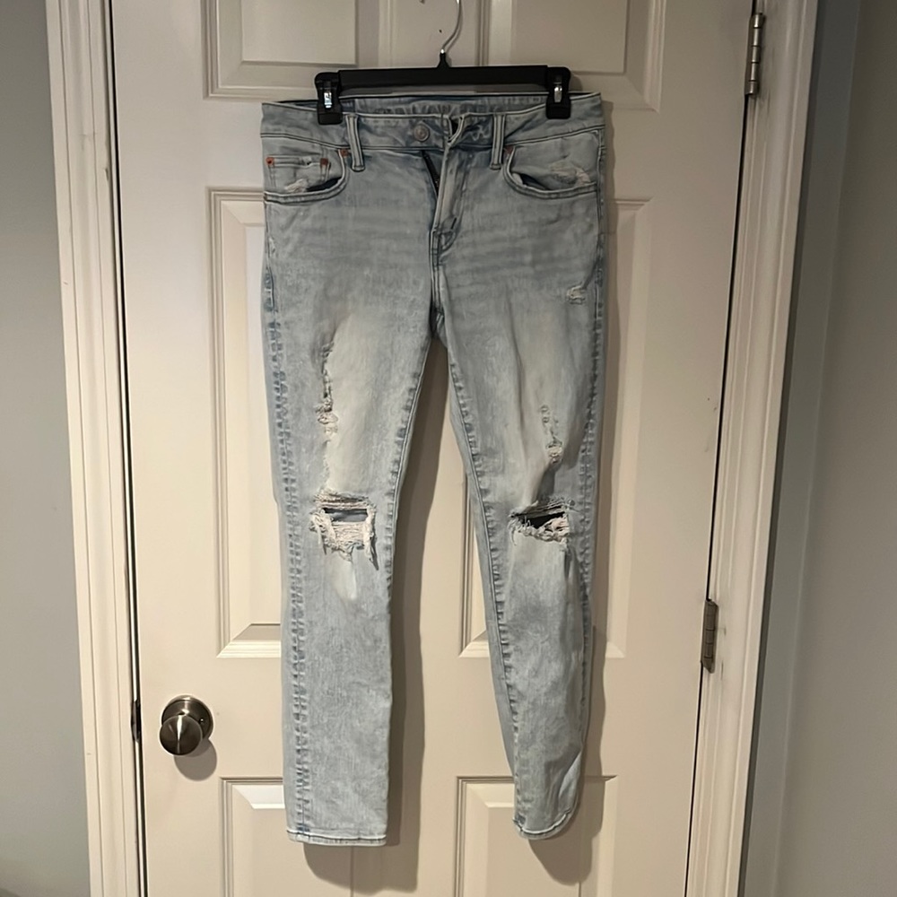 American Eagle Men’s Skinny Fit Jeans | Light, Ripped